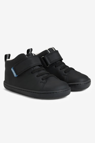 Smart Walker High Top Super Matte Black Barefoot Kids Shoes