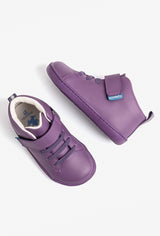 High Top Purple Light Barefoot Kids Shoes