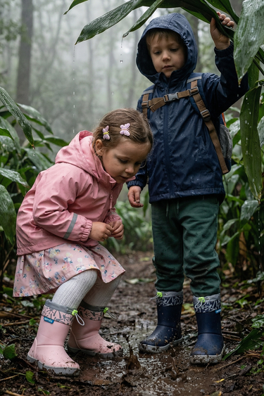 Rain Boots Super Matte Cool Gray Water and Cold Resistant Barefoot Kids Boots