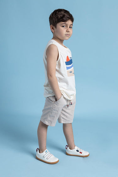 Smart Walker Recycled Canvas Eco Off-White Barefoot Kids Shoes