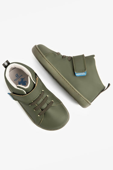 Smart Walker High Top Super Matte Khaki Barefoot Kids Shoes