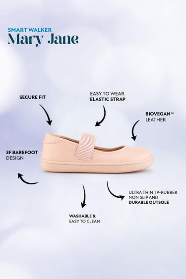 Smart Walker Mary Jane Cool Pink Barefoot Kids Shoes
