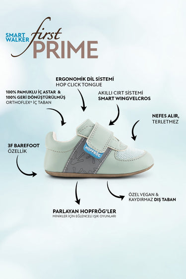 Smart Walker First Prime Super Matt Cool Gray Baby Shoes