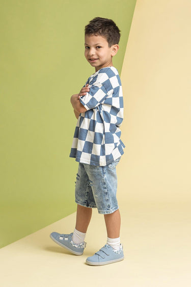 Smart Walker Canvas Play Dusty Blue Barefoot Kids Shoes