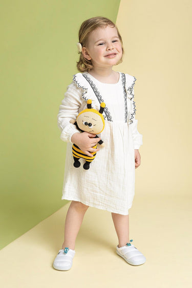 Hoppuff Casual Dynamic White Barefoot Kids Shoes