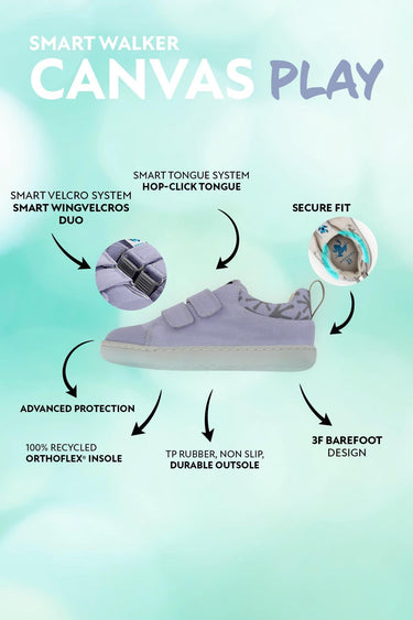 Smart Walker Recycled Canvas Eco Gray Barefoot Kids Shoes