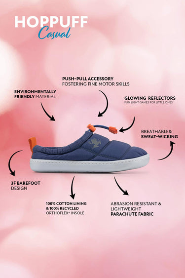 Hoppuff Casual Dynamic Navy Barefoot Kids Shoes