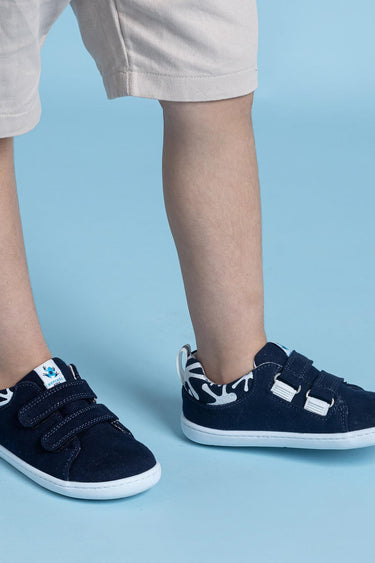 Smart Walker Recycled Canvas Eco Navy Blue Barefoot Kids Shoes