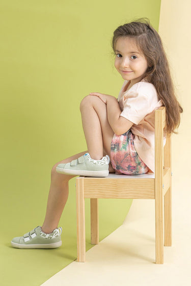 Smart Walker Recycled Canvas Eco Nile Green Barefoot Kids Shoes