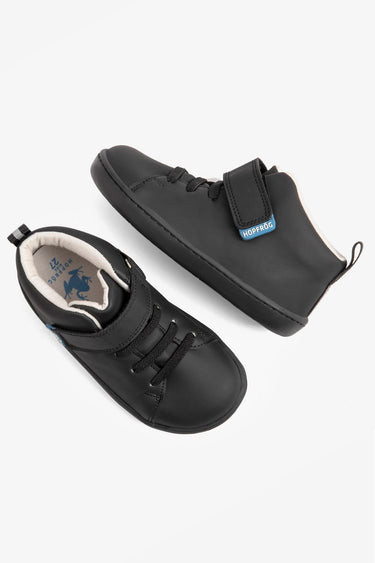 Smart Walker High Top Super Matte Black Barefoot Kids Shoes