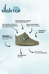 High Top Super Matte Khaki Barefoot Kids Shoes